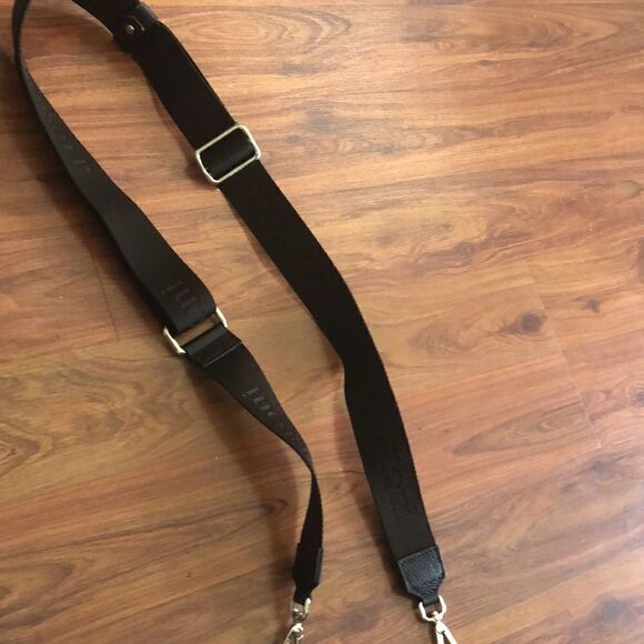 a.testoni Chocolate brown logo wide strap luggage strap purse strap. - Picture 2 of 8